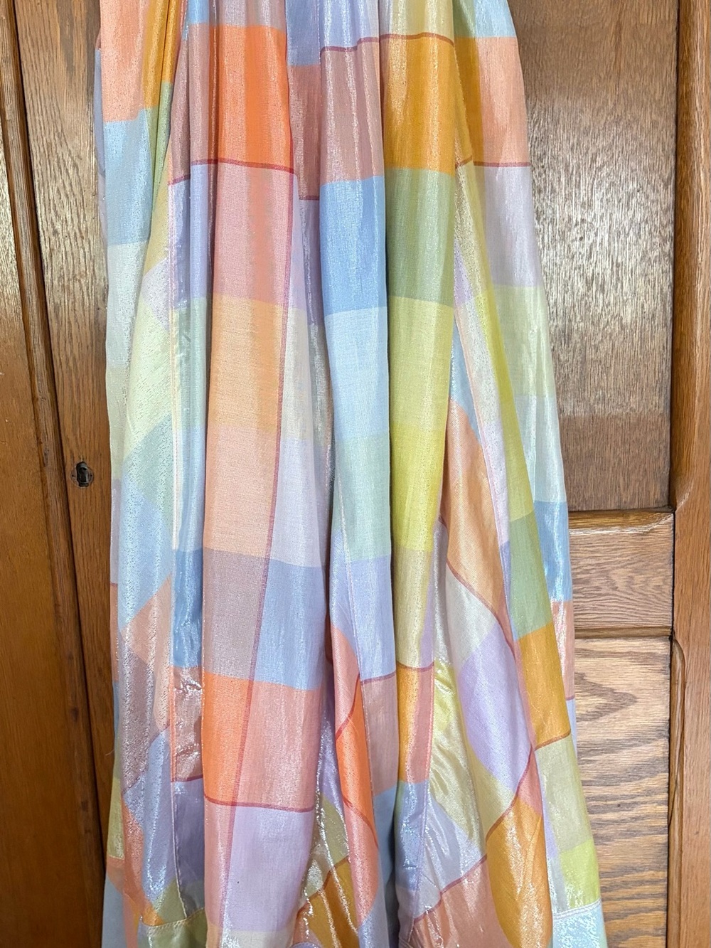 Pilcro for Anthropologie Pastel Plaid Strapless Maxi Dress - Picture 3 of 11